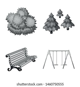 Isolated object of park and city symbol. Set of park and street stock symbol for web.