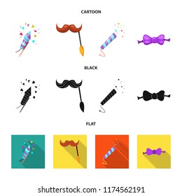 Isolated object of party and birthday icon. Set of party and celebration stock vector illustration.