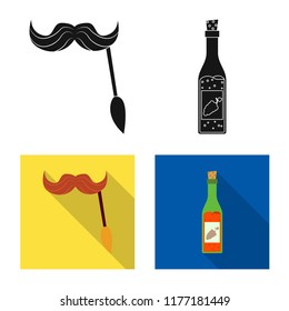 Isolated object of party and birthday icon. Collection of party and celebration vector icon for stock.