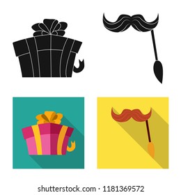 Isolated object of party and birthday icon. Set of party and celebration stock vector illustration.