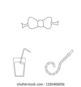 Isolated object of party and birthday icon. Set of party and celebration stock symbol for web.