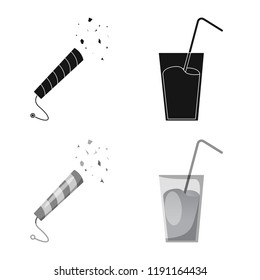 Isolated object of party and birthday icon. Set of party and celebration stock vector illustration.