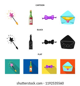Isolated object of party and birthday icon. Set of party and celebration vector icon for stock.