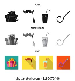 Isolated object of party and birthday icon. Collection of party and celebration stock vector illustration.