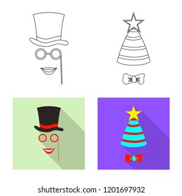 Isolated object of party and birthday icon. Set of party and celebration stock symbol for web.