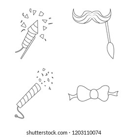 Isolated object of party and birthday icon. Set of party and celebration stock symbol for web.