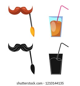 Isolated object of party and birthday icon. Collection of party and celebration vector icon for stock.