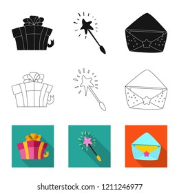 Isolated object of party and birthday icon. Collection of party and celebration stock vector illustration.
