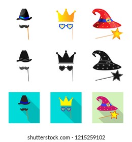 Isolated object of party and birthday icon. Collection of party and celebration stock vector illustration.
