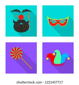 Isolated object of party and birthday icon. Collection of party and celebration stock symbol for web.