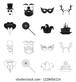 Isolated object of party and birthday icon. Set of party and celebration stock symbol for web.