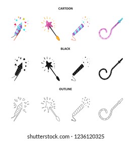 Isolated object of party and birthday icon. Collection of party and celebration stock vector illustration.