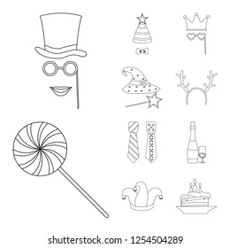 Isolated object of party and birthday icon. Collection of party and celebration stock symbol for web.