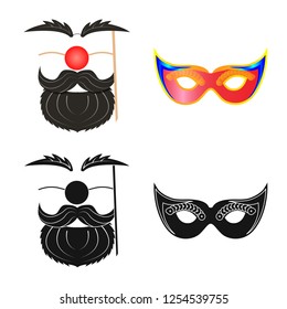 Isolated object of party and birthday icon. Collection of party and celebration stock symbol for web.