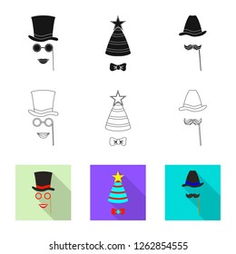Isolated object of party and birthday icon. Set of party and celebration stock symbol for web.