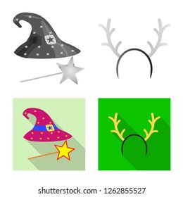 Isolated object of party and birthday icon. Set of party and celebration stock vector illustration.