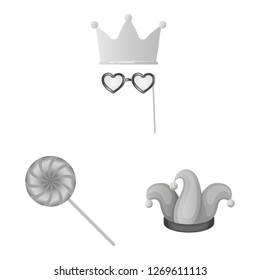 Isolated object of party and birthday icon. Collection of party and celebration stock symbol for web.