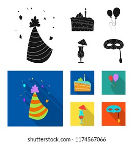 Isolated object of party and birthday logo. Set of party and celebration stock symbol for web.