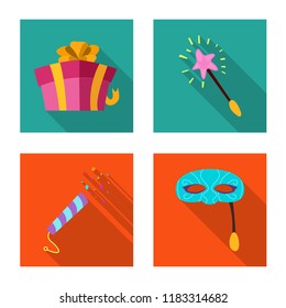 Isolated object of party and birthday logo. Set of party and celebration stock vector illustration.