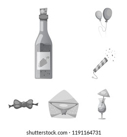 Isolated object of party and birthday logo. Collection of party and celebration stock symbol for web.