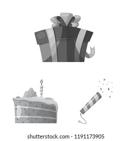 Isolated object of party and birthday logo. Set of party and celebration vector icon for stock.