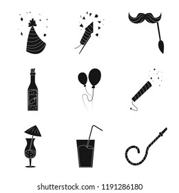 Isolated object of party and birthday logo. Set of party and celebration vector icon for stock.