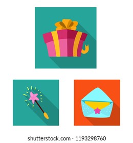 Isolated object of party and birthday logo. Set of party and celebration vector icon for stock.