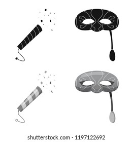 Isolated object of party and birthday logo. Collection of party and celebration vector icon for stock.