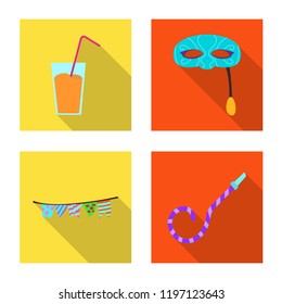 Isolated object of party and birthday logo. Collection of party and celebration stock vector illustration.