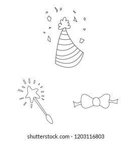 Isolated object of party and birthday logo. Set of party and celebration stock symbol for web.