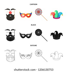 Isolated object of party and birthday logo. Set of party and celebration vector icon for stock.