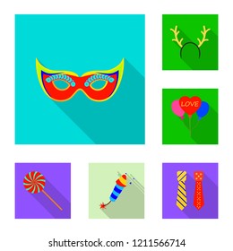 Isolated object of party and birthday logo. Set of party and celebration stock vector illustration.