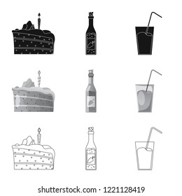 Isolated object of party and birthday logo. Set of party and celebration vector icon for stock.