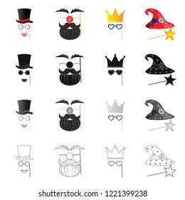 Isolated object of party and birthday logo. Set of party and celebration vector icon for stock.