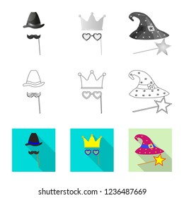 Isolated object of party and birthday logo. Collection of party and celebration vector icon for stock.