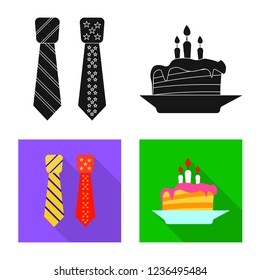 Isolated object of party and birthday logo. Set of party and celebration stock vector illustration.