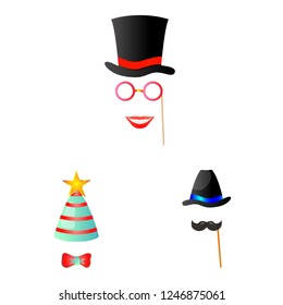 Isolated object of party and birthday logo. Collection of party and celebration vector icon for stock.