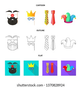 Isolated object of party and birthday logo. Set of party and celebration stock symbol for web.