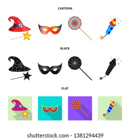 Isolated object of party and birthday logo. Set of party and celebration stock symbol for web.