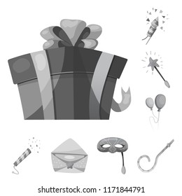Isolated object of party and birthday sign. Set of party and celebration stock vector illustration.