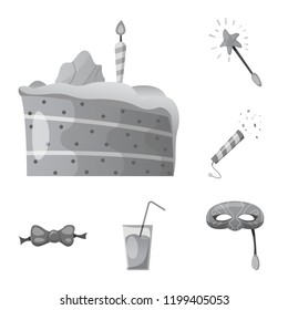 Isolated object of party and birthday sign. Set of party and celebration vector icon for stock.