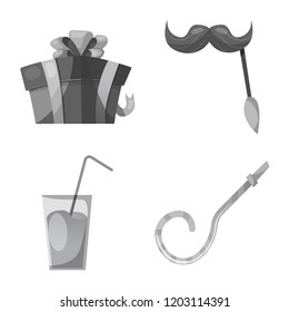 Isolated object of party and birthday sign. Collection of party and celebration stock vector illustration.