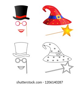 Isolated object of party and birthday sign. Collection of party and celebration stock symbol for web.