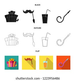 Isolated object of party and birthday sign. Collection of party and celebration vector icon for stock.