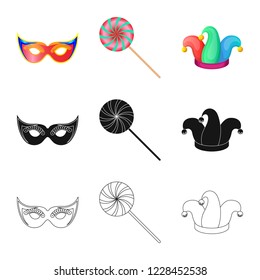 Isolated object of party and birthday sign. Collection of party and celebration stock vector illustration.