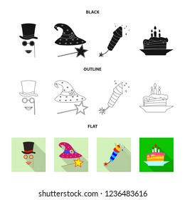 Isolated object of party and birthday sign. Collection of party and celebration vector icon for stock.