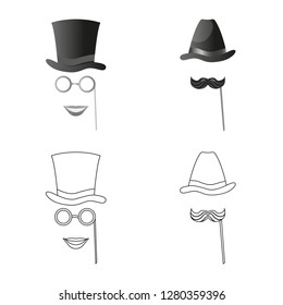 Isolated object of party and birthday sign. Collection of party and celebration stock symbol for web.