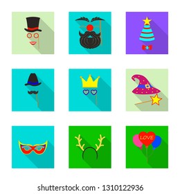 Isolated object of party and birthday sign. Set of party and celebration vector icon for stock.