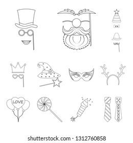 Isolated object of party and birthday sign. Set of party and celebration stock vector illustration.
