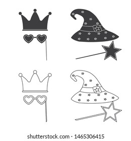 Isolated object of party and birthday sign. Collection of party and celebration vector icon for stock.